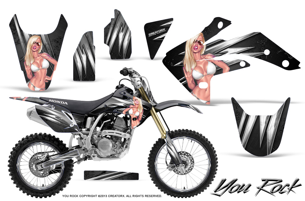 Honda CRF150R 07-10 Graphics Kit You Rock Black NP Rims